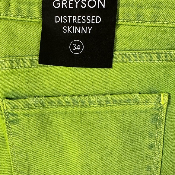 BRAND NEW with tags! Monfrere Greyson Neon Distressed Jeans In Neon Green. - Picture 7 of 7